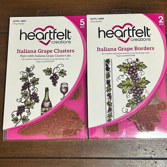 Heartfelt Creations Italiana Grape Clusters Stamp Lot - Picture 1 of 5